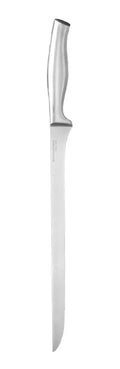 Cuchillo jamonero de acero inoxidable con mango ergonómico.
