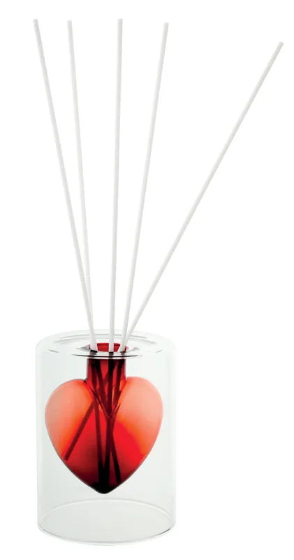 Difusor de fragancia Cuore Rosso en color rojo, con detalles finos.