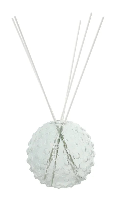 Difusor de fragancia Palla transparente con base redonda y cuerpo cilíndrico de cristal.