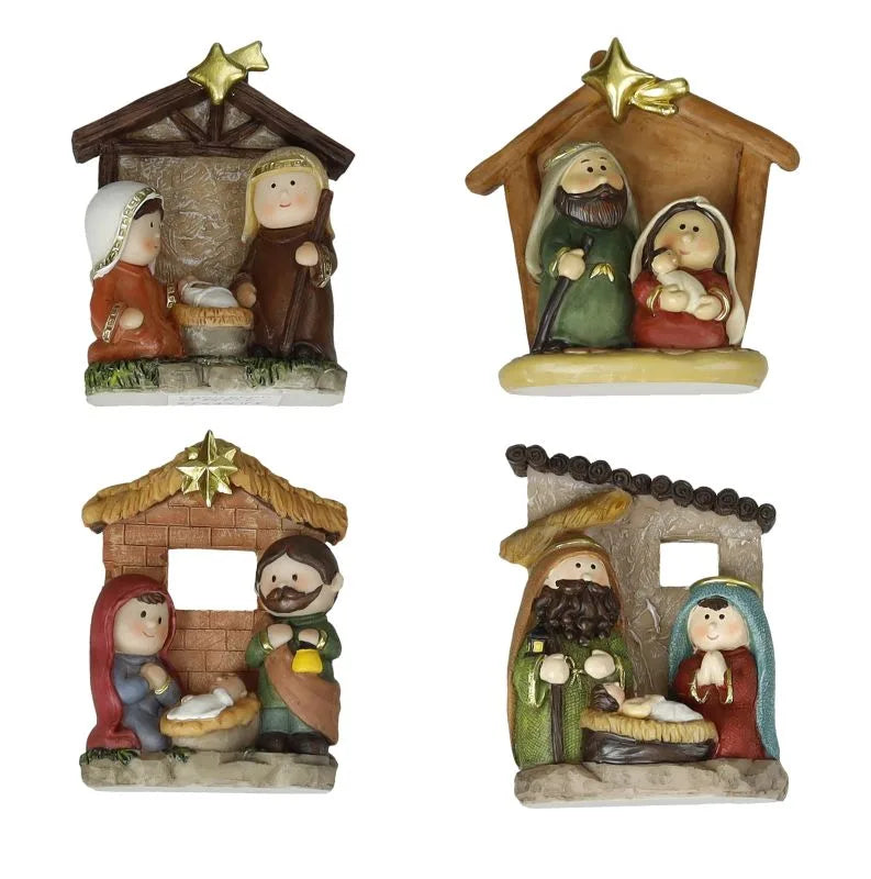 Pack de 12 figuras decorativas de Nacimiento de resina de la marca Brandani.