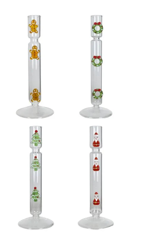 Display de 8 candeleros surtidos de cristal Brandani.