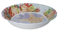 Ensaladera redonda de melamina color azul océano, con un diámetro de 35 cm, de la colección Oceano de Brandani.