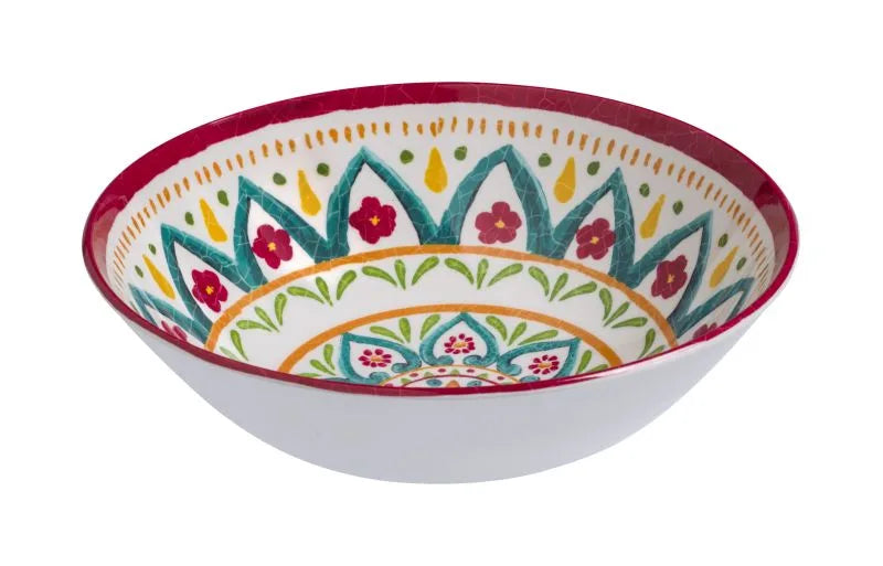 Ensaladera Maya de melamina de 28 cm, con un diseño moderno y funcional.