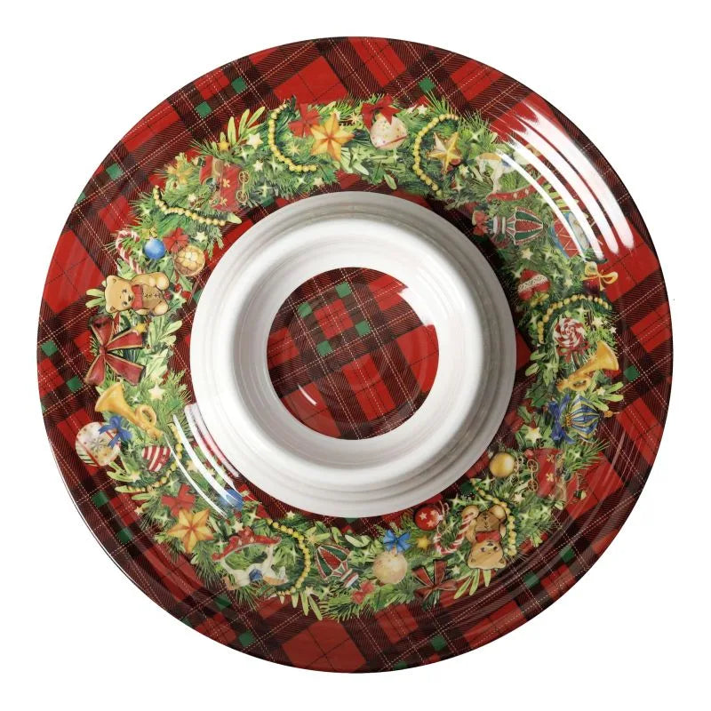 Entremesero de melamina con diseño navideño de la colección Christmas.