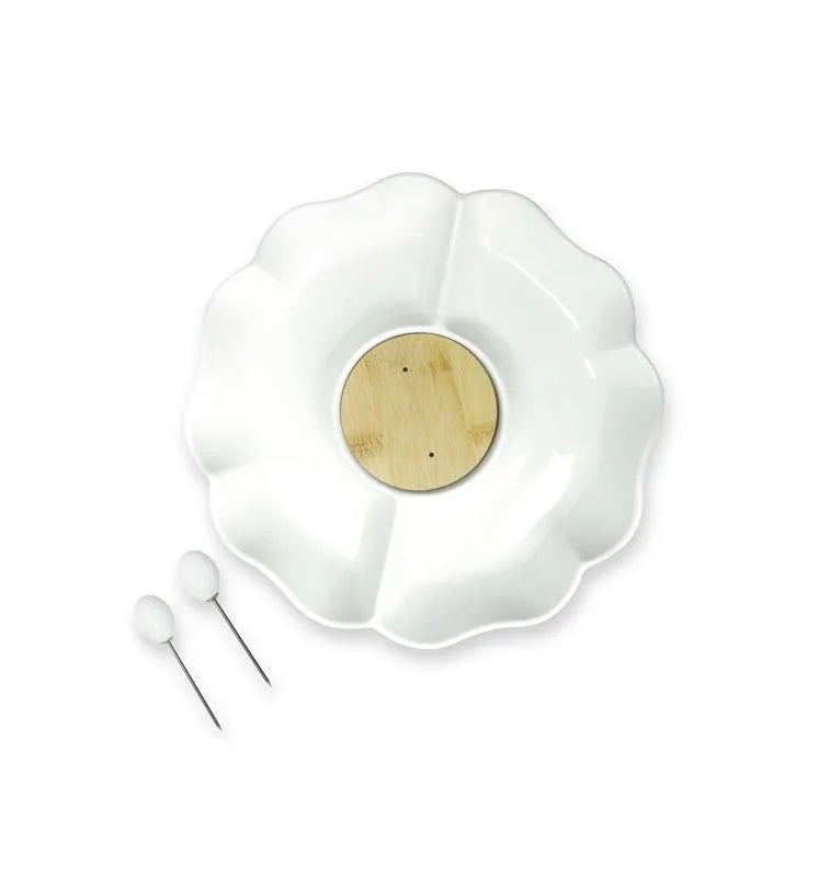 Entremesero Hortensia con diseño floral, parte de la colección Hortensia de Brandani Gift Group.