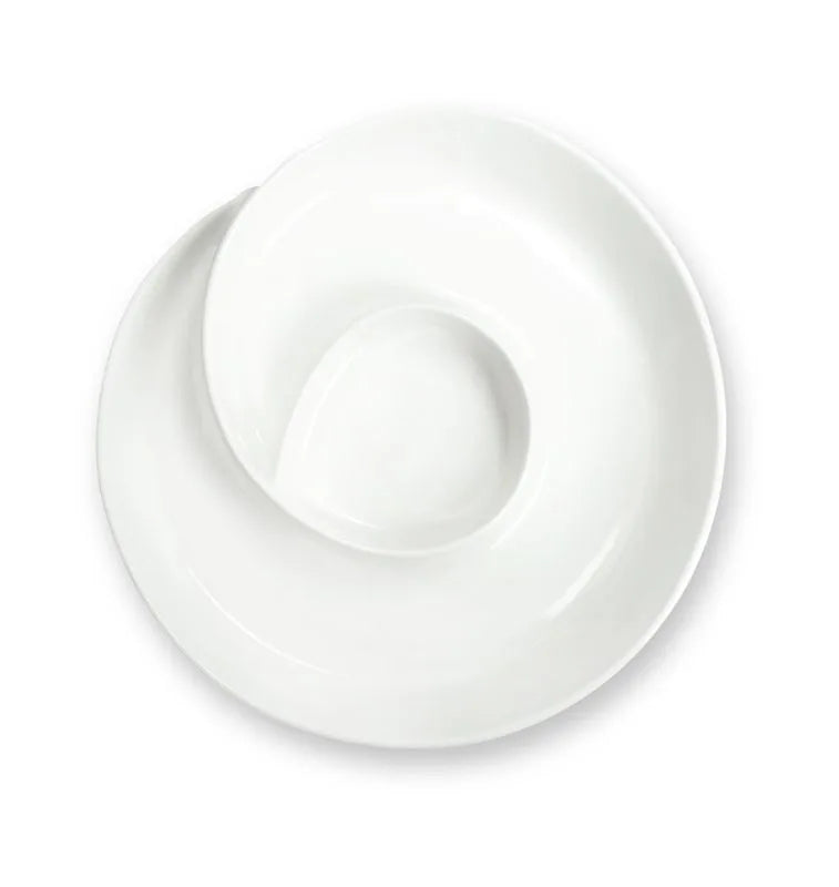 Entremesero Lollipop de Brandani en cerámica blanca con detalles que recuerdan a un caramelo.