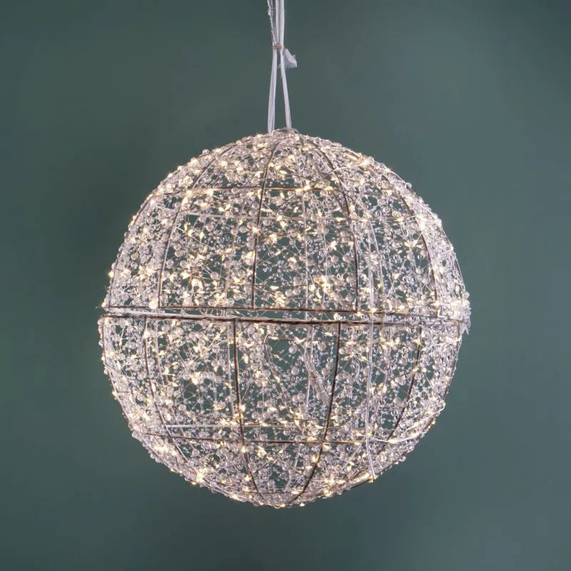 Esfera decorativa de 30 cm con 400 luces LED, ideal para la decoración navideña.