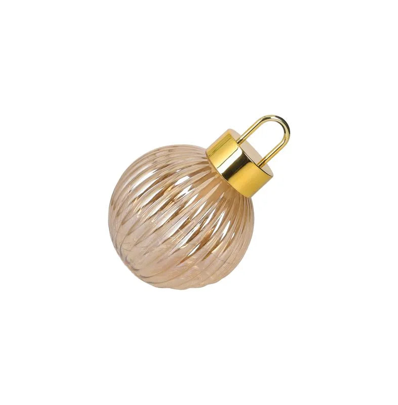 Esfera decorativa de cristal transparente con luz LED interior, diámetro de 12 cm.