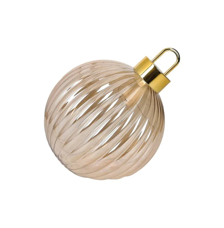 Esfera decorativa de cristal con luz LED integrada, diámetro 18 cm, Brandani Gift Group.
