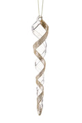 Espiral decorativa dorada de 18 cm, con un diseño moderno y acabado brillante, ideal para Navidad.
