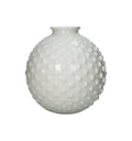 Jarrón de cerámica color crema con forma esférica y diámetro de 21 cm, modelo Bolle.