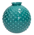 Florero Bolle Eucalipto de cerámica, diámetro 16 cm y altura 17 cm, con un diseño moderno y orgánico.