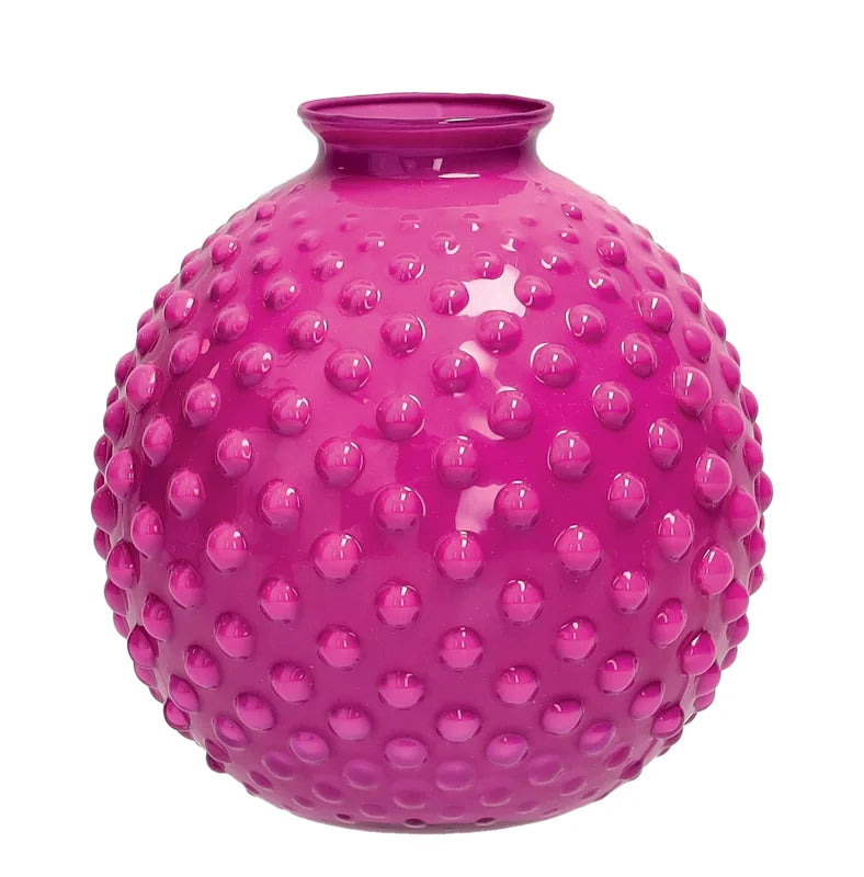 Florero Bolle Fucsia de Brandani Gift Group con 17 cm de altura y 16 cm de diámetro.