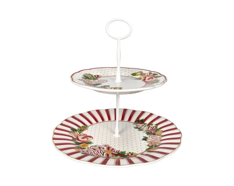Fuente de pie Le Chicche con asa en color blanco, fabricada en metal, con el logo de Brandani.