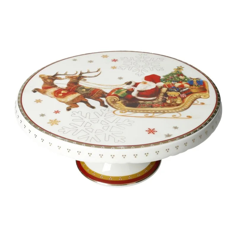 Fuente con Pie Christmas Brandani, con diseño festivo navideño.