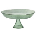 Fuente con pie Ekol de 31 cm en color verde, con un diseño orgánico y base elevada.