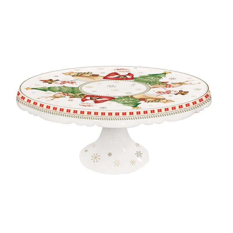 Fuente con pie Racconti, bandeja decorativa de diseño italiano de Brandani Gift Group.