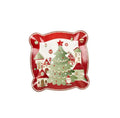 Fuente cuadrada Villaggio In Festa de Brandani Gift Group, mide 25x25 cm, con un diseño navideño italiano.