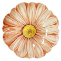 Fuente Fiore de melamina blanca con diseño floral en relieve, vista superior.