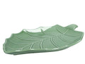 Fuente Hoja Pioppo verde de 33x24 cm, con forma de hoja y acabado brillante.