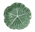 Fuente decorativa en forma de hoja, color verde, modelo Vegan de Brandani, diámetro 21 cm.
