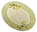 Fuente oval de 40 cm "Limoni" en porcelana New Bone China, con un diseño de limones.