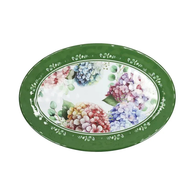 Fuente ovalada de melamina de 35,5 cm con estampado floral Flora.
