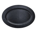 Fuente ovalada de melamina negra, colección Black Eclipse, de 50x35 cm.