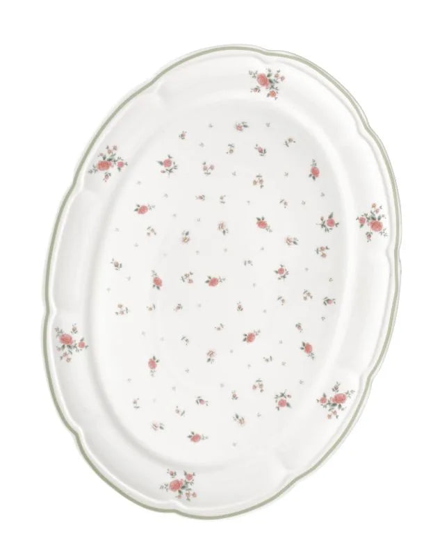 Fuente ovalada rosa de cerámica, 40 cm, de la colección Nonna Rosa de Brandani Gift Group.