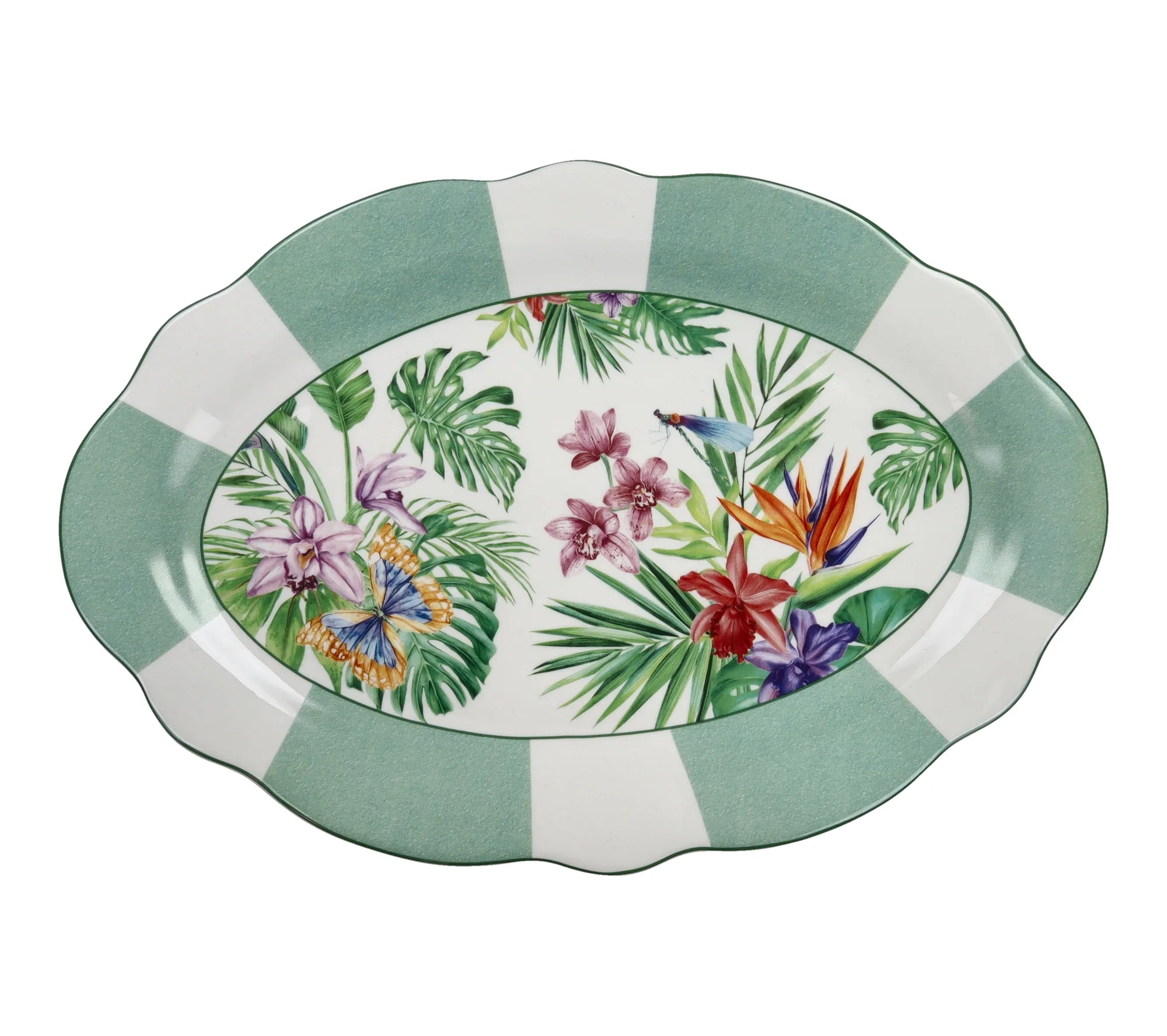 Fuente ovalada Oasi de Brandani Gift Group, mide 35,5 x 24,5 cm, con un diseño italiano elegante.
