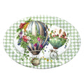 Fuente ovalada de melamina color blanco con diseño de la colección Wonderland, medidas 50 x 35.5 cm.