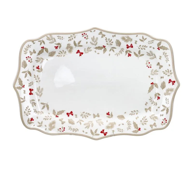 Fuente rectangular Treschic de 36 x 24 cm, con diseño italiano.