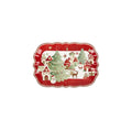 Fuente rectangular de cerámica de la colección Villaggio In Festa, con diseño festivo italiano, mide 26 x 18 cm.