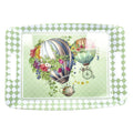 Fuente rectangular de melamina, colección Wonderland, con un diseño estampado, mide 35x25 cm.