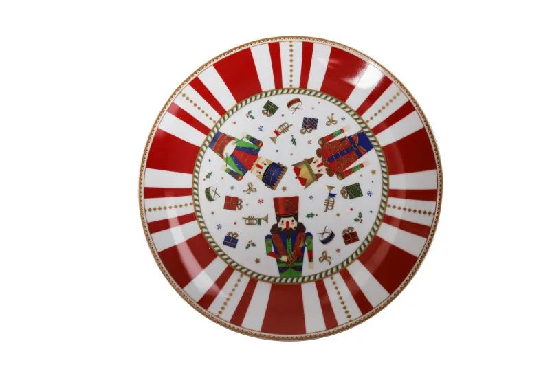 Fuente para tarta blanca de porcelana de 30 cm de la colección Lo Schiaccianoci.