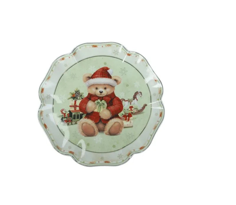 Fuente para tarta de cerámica con diseño italiano, ideal como bandeja decorativa.