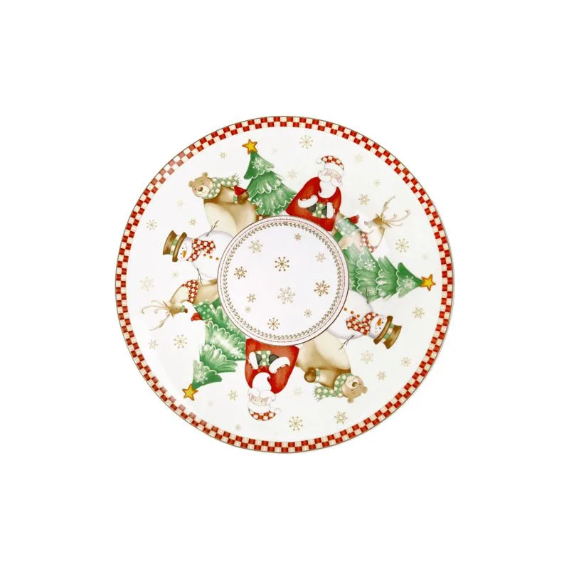 Fuente para tarta panettone de 31 cm, con diseño festivo.