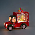 Furgoneta decorativa navideña con Papá Noel, luces LED y música, fabricada en Italia por Brandani.