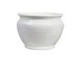 Jarrón de cerámica blanco de 26.5 cm de altura, con un diseño moderno y elegante.