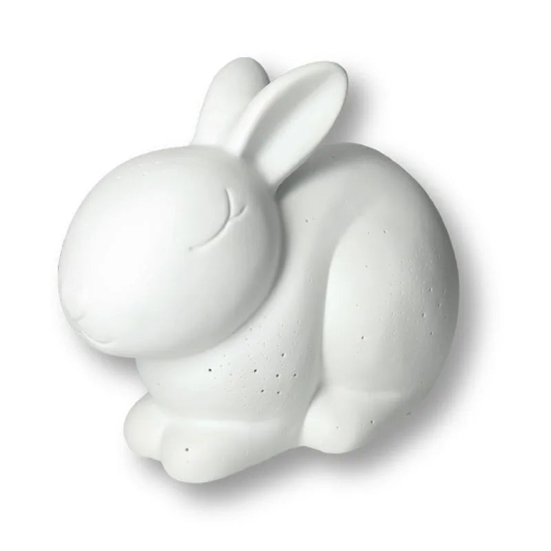 Lámpara de porcelana con forma de conejo, con enchufe, de diseño italiano.