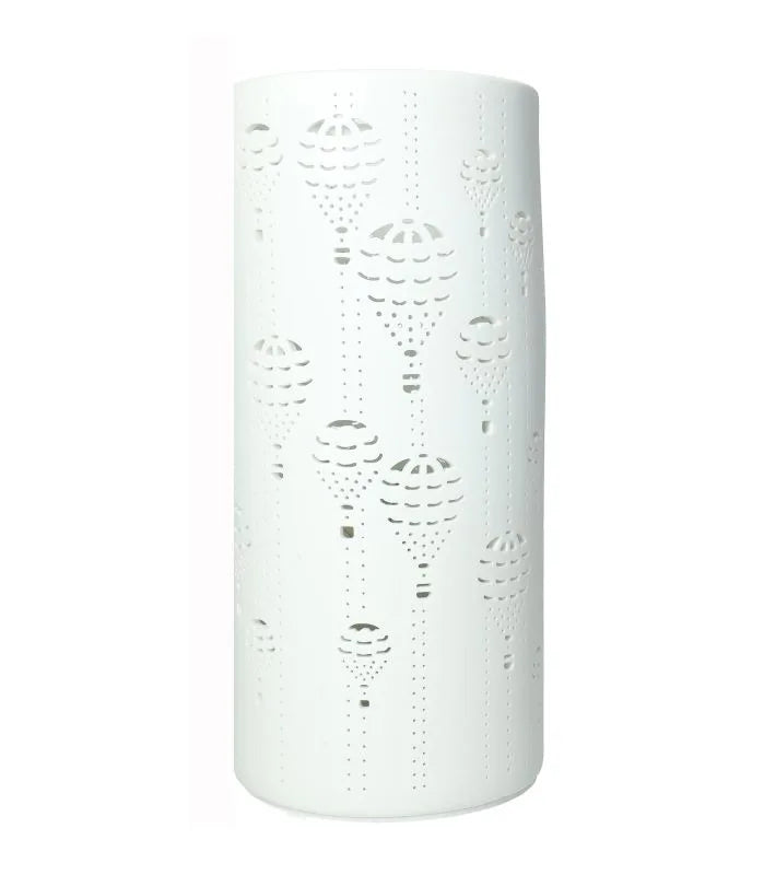 Lámpara de mesa Molgofiera de porcelana con 28 cm de altura, vista frontal.