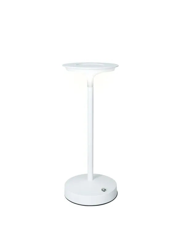 Lámpara UFO LED táctil blanca de diseño italiano.