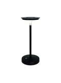 Lámpara UFO LED Táctil Negra con base y pantalla circular.