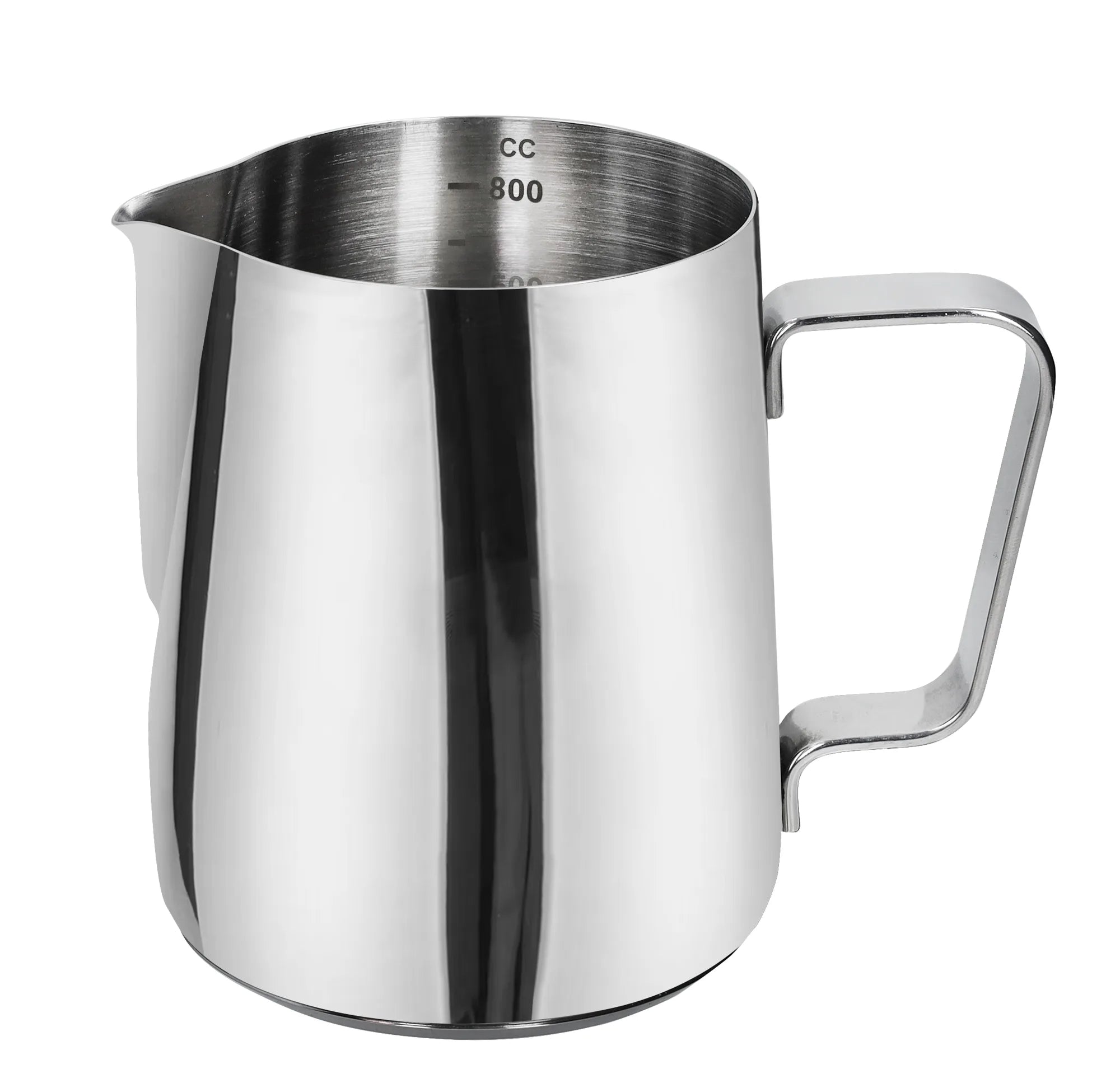 Lechera profesional de acero inoxidable con capacidad de 90 cl.