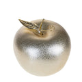 Manzana decorativa de 17,5 cm con acabado dorado.