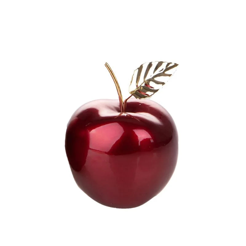 Manzana decorativa roja de 11,5 cm con acabado liso.