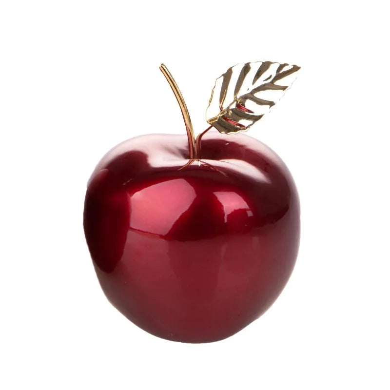 Manzana roja decorativa de 17,5 cm, con acabado liso y brillante.