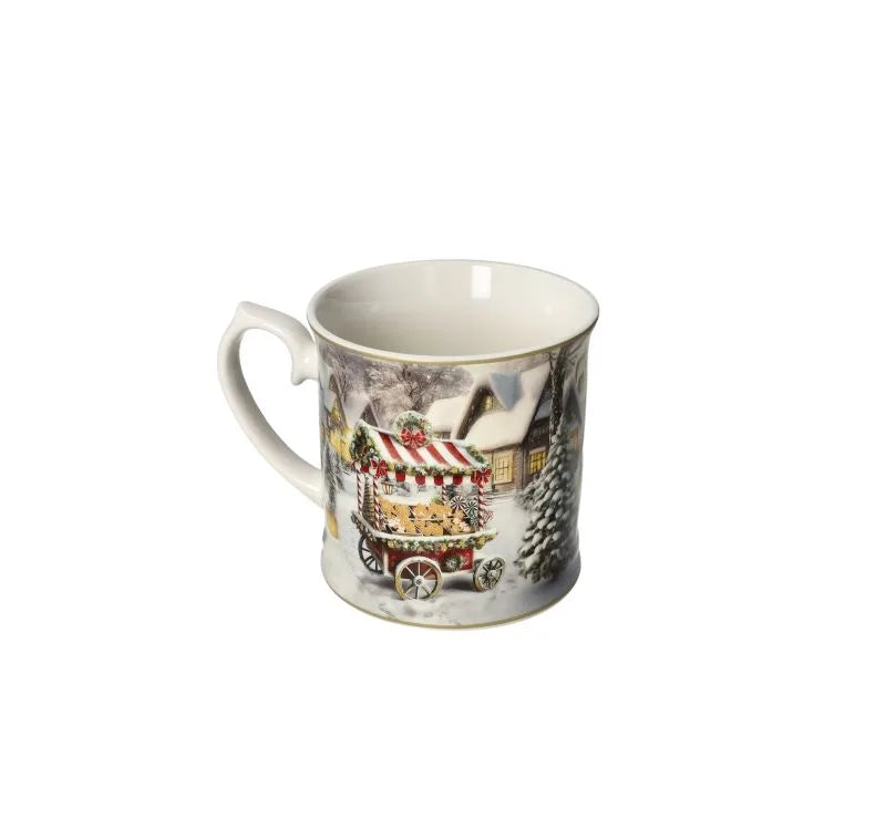 Taza de cerámica 'Borgo Goloso' con diseño 'Carro' sobre fondo blanco.