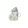 Taza Gatti blanca con tapa y filtro, diseño italiano.