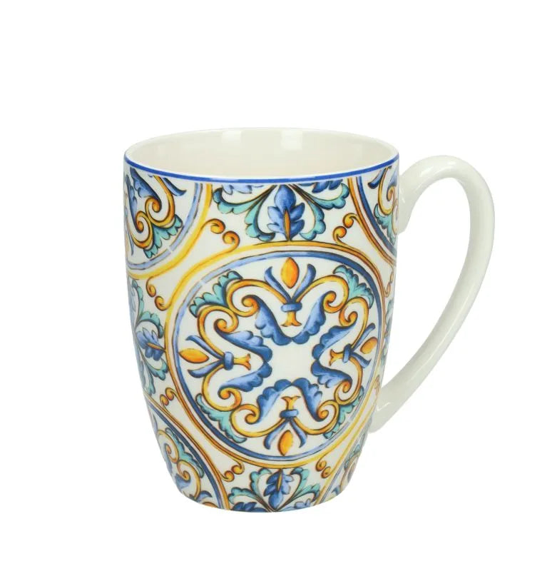 Taza Medicea Rosette de Brandani en New Bone China con diseño floral.